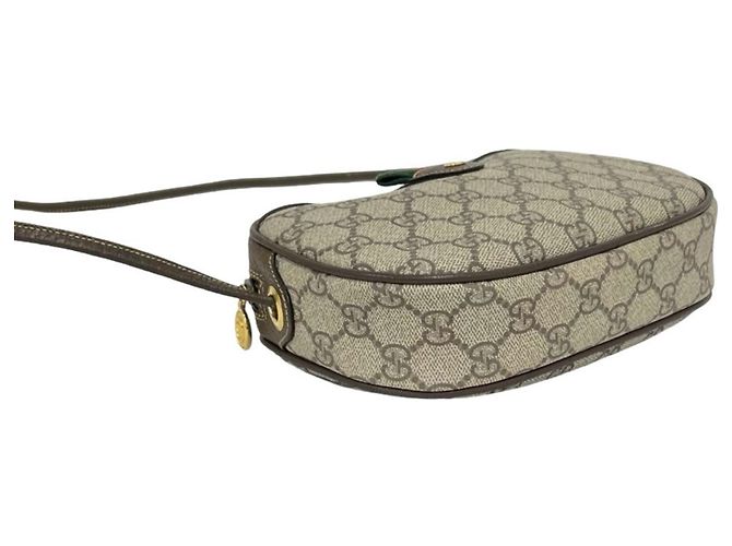 Borsa a tracolla Gucci Sherry Line con hardware logo GG Marrone Rosso Verde - vista 7
