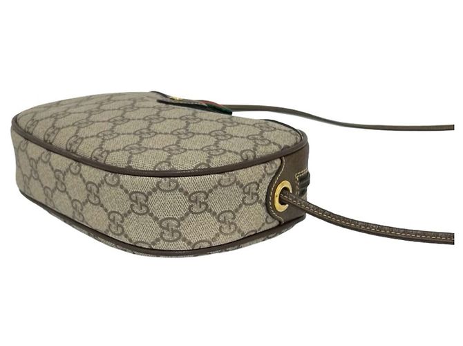 Borsa a tracolla Gucci Sherry Line con hardware logo GG Marrone Rosso Verde - vista 8