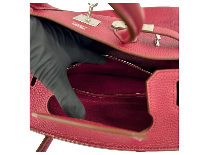 Hermès Borsa HERMES Birkin 30 in pelle Togo Mini Tote Bag Rosso - vista 10