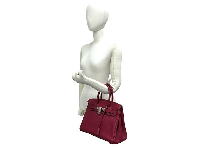 Hermès Borsa HERMES Birkin 30 in pelle Togo Mini Tote Bag Rosso - vista 2