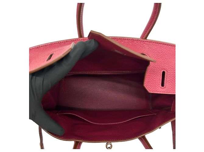 Hermès Borsa HERMES Birkin 30 in pelle Togo Mini Tote Bag Rosso - vista 9