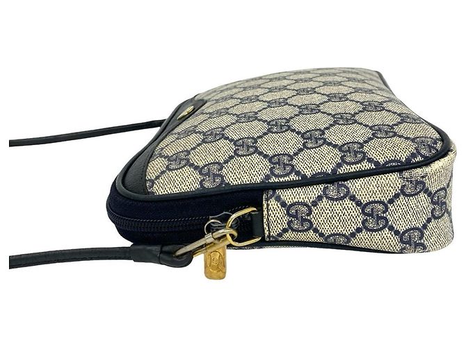 Borsa a tracolla Gucci in pelle blu navy - vista 5