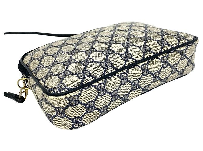 Borsa a tracolla Gucci in pelle blu navy - vista 7