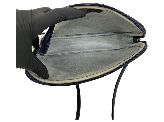 Borsa a tracolla Gucci in pelle blu navy - vista 9