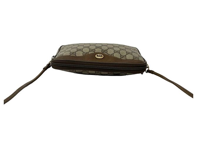 Borsa a tracolla Gucci in pelle marrone - vista 4