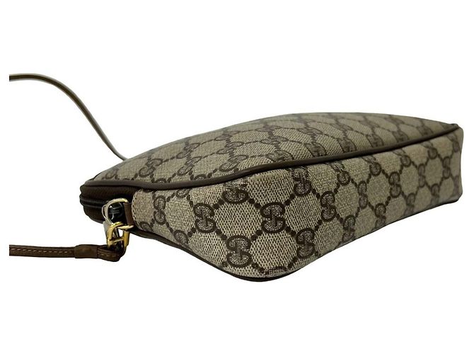 Borsa a tracolla Gucci in pelle marrone - vista 7
