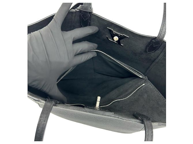 Louis Vuitton Lockme Cabas Leder Tote Bag mit Drehverschluss Schwarz - Ansicht 10