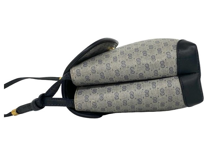 Mini borsa a tracolla in pelle Gucci Old Micro GG Logo Blu navy - vista 5
