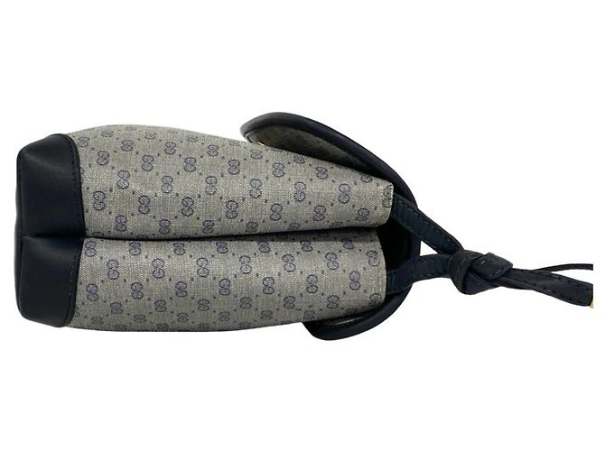 Mini borsa a tracolla in pelle Gucci Old Micro GG Logo Blu navy - vista 6