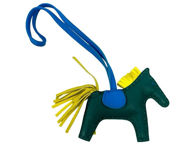 Hermès Hermes Vintage Rodeo Charm PM Blu Verde Giallo - vista 3