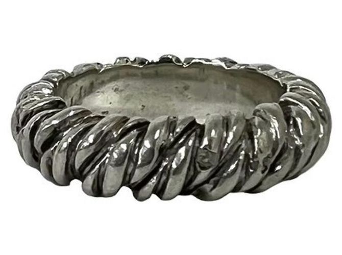Hermès Anello HERMES Vintage Twist Rope Ring Argento - vista 4