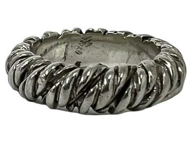 Hermès Anello HERMES Vintage Twist Rope Ring Argento - vista 5