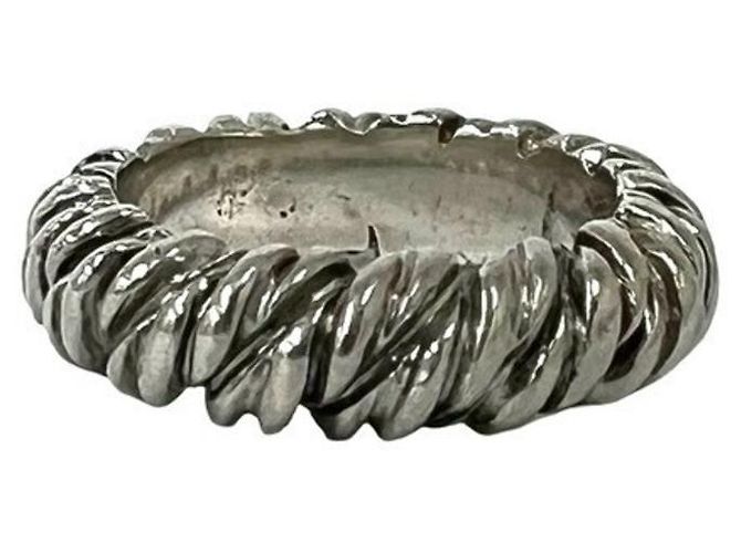 Hermès Anello HERMES Vintage Twist Rope Ring Argento - vista 6