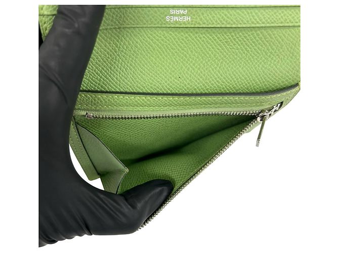 Hermès Cartera bi-fold Hermes Bearn Compact Verde - vista 10