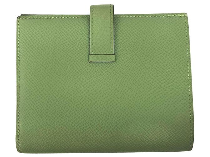 Hermès Cartera bi-fold Hermes Bearn Compact Verde - vista 2