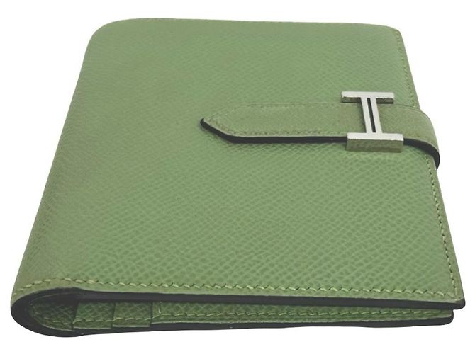 Hermès Cartera bi-fold Hermes Bearn Compact Verde - vista 5