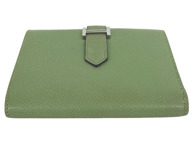 Hermès Cartera bi-fold Hermes Bearn Compact Verde - vista 6