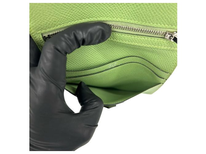 Hermès Cartera bi-fold Hermes Bearn Compact Verde - vista 9