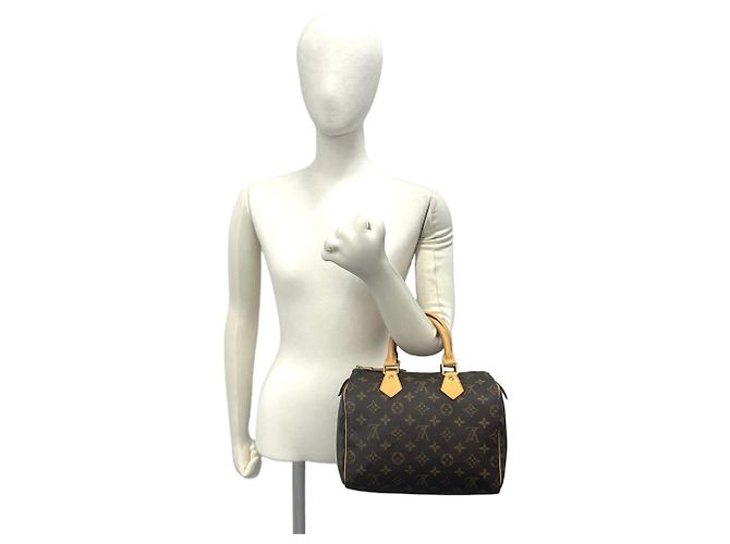 Bolso de mano de cuero Louis Vuitton Monogram Speedy 25 Castaño - vista 2