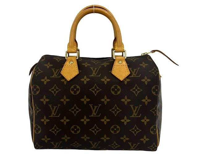 Bolso de mano de cuero Louis Vuitton Monogram Speedy 25 Castaño - vista 3
