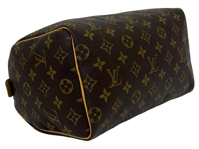 Bolso de mano de cuero Louis Vuitton Monogram Speedy 25 Castaño - vista 7
