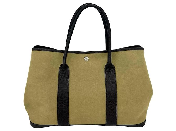 Hermès Borsa Tote Hermes Garden Party PM Marrone Cachi - vista 3