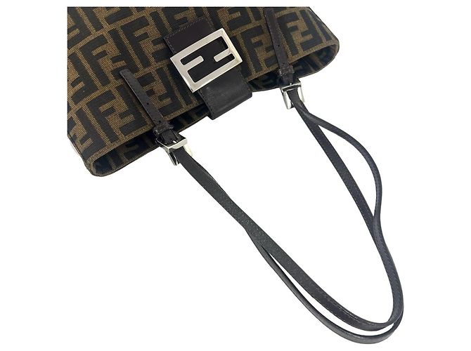 Fendi Vintage Schulter- und Tote Bag mit Zucca-Muster Braun Schwarz - Ansicht 4