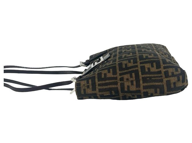 Fendi Vintage Schulter- und Tote Bag mit Zucca-Muster Braun Schwarz - Ansicht 5