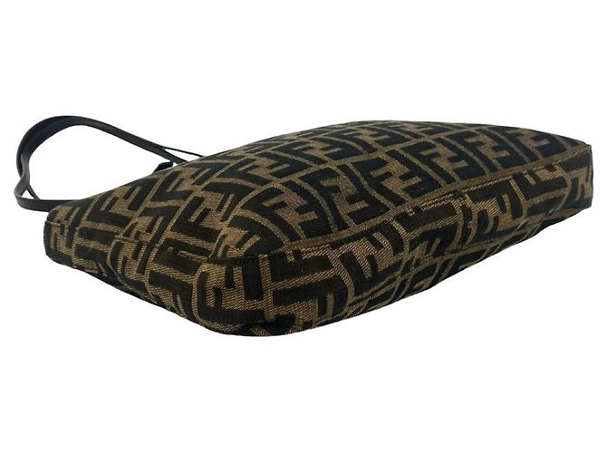 Fendi Vintage Schulter- und Tote Bag mit Zucca-Muster Braun Schwarz - Ansicht 7