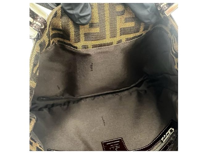 Fendi Vintage Schulter- und Tote Bag mit Zucca-Muster Braun Schwarz - Ansicht 9