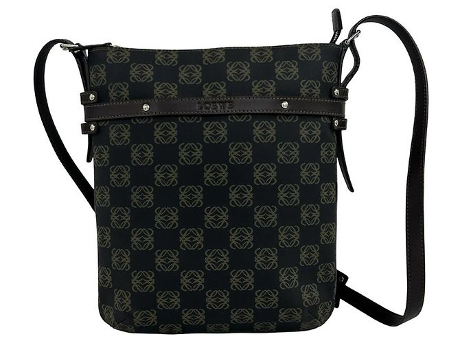 Borsa a tracolla Loewe con logo Anagramma in rilievo Marrone - vista 3