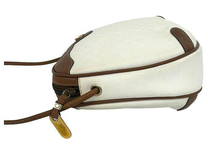 Gucci Vintage Mini Schultertasche mit Micro GG Muster Braun Weiß - Ansicht 5