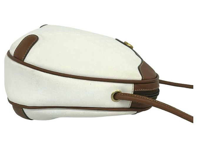 Gucci Vintage Mini Schultertasche mit Micro GG Muster Braun Weiß - Ansicht 6