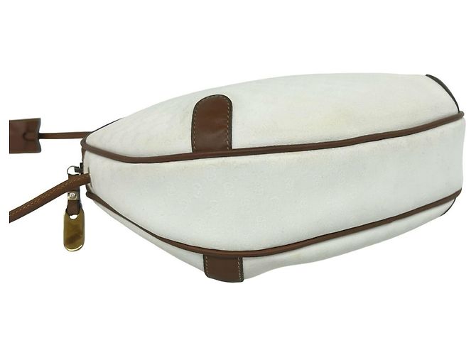 Gucci Vintage Mini Schultertasche mit Micro GG Muster Braun Weiß - Ansicht 7