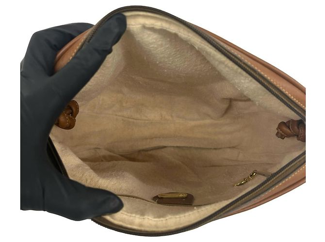 Gucci Vintage Mini Schultertasche mit Micro GG Muster Braun Weiß - Ansicht 9