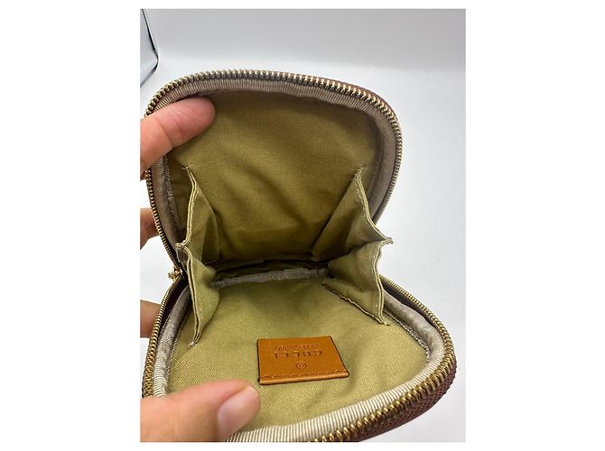 Gucci Vintage Canvas Gürteltasche Braun Rot Beige Grün - Ansicht 12
