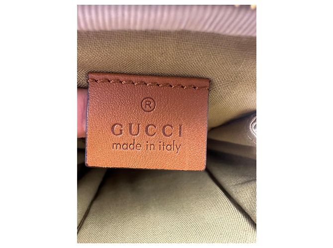 Gucci Vintage Canvas Gürteltasche Braun Rot Beige Grün - Ansicht 13