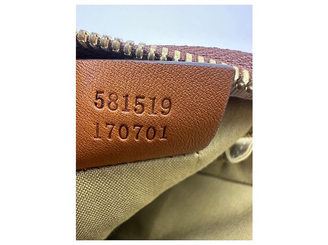 Gucci Vintage Canvas Gürteltasche Braun Rot Beige Grün - Ansicht 14