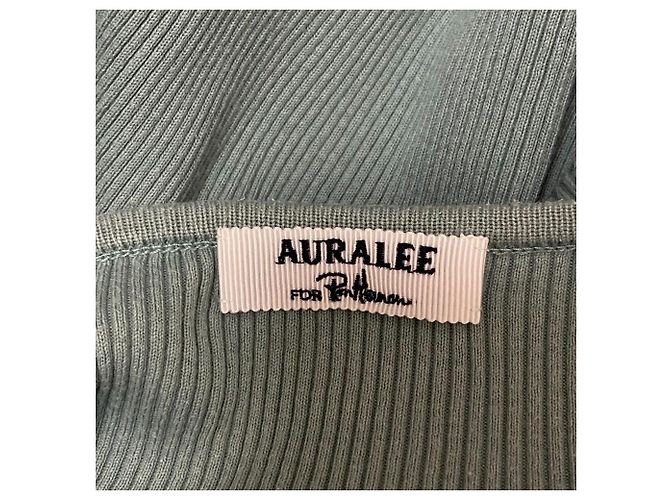 Autre Marque AURALEE Ron Herman Exclusive Giza Long Sleeve Top Verde - vista 4