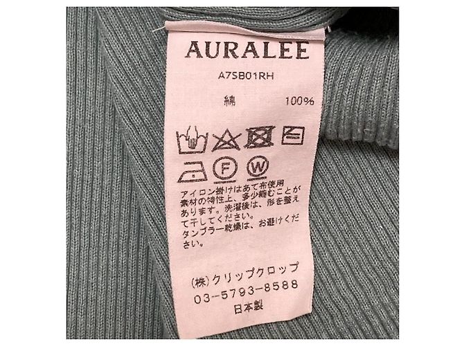 Autre Marque AURALEE Ron Herman Exclusive Giza Long Sleeve Top Verde - vista 5