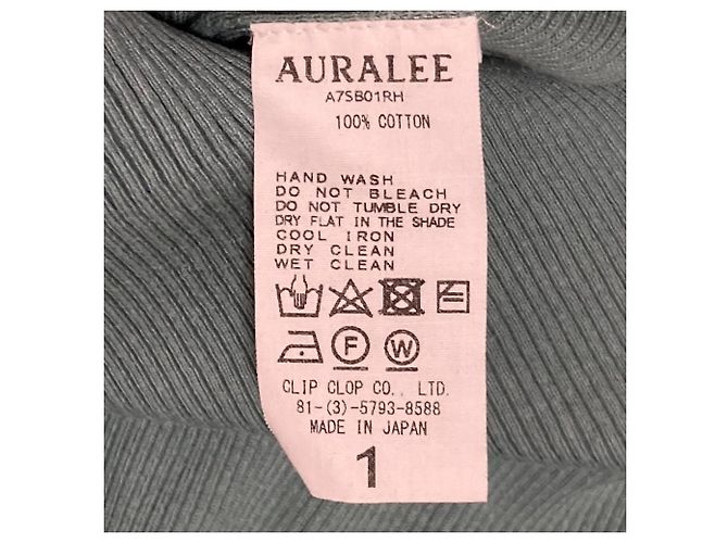 Autre Marque AURALEE Ron Herman Exclusive Giza Long Sleeve Top Verde - vista 6