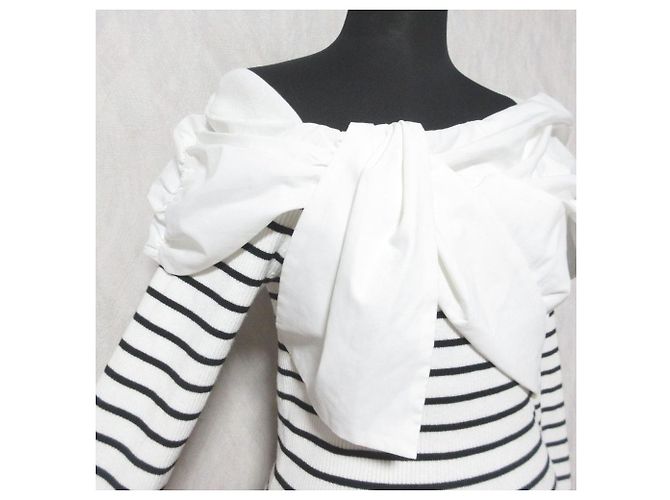 Autre Marque Apuweiser-riche Twist Ribbon Neck Knit Blanco - vista 4