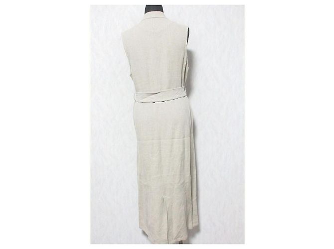 Autre Marque Vestido gilet largo de lino MAISON SPECIAL Beige - vista 2
