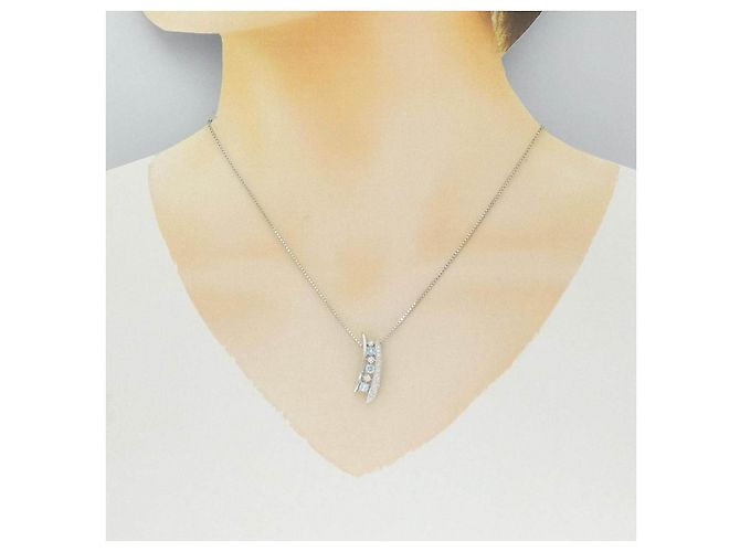 Autre Marque Collar de diamantes Pt900 Pt850 Plata - vista 6