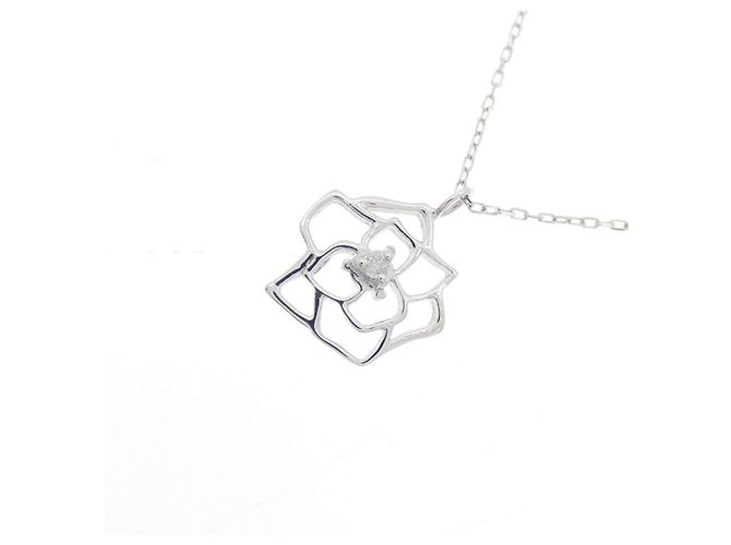 Autre Marque Collana in oro bianco K10 e diamanti Argento - vista 3