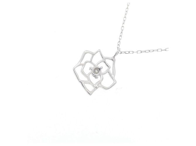 Autre Marque Collana in oro bianco K10 e diamanti Argento - vista 4