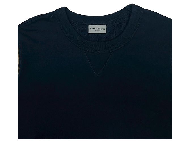 Sudadera de algodón y modacrílica Dries Van Noten Castaño Azul marino - vista 2
