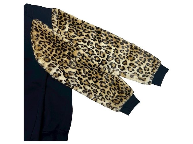 Sudadera de algodón y modacrílica Dries Van Noten Castaño Azul marino - vista 3