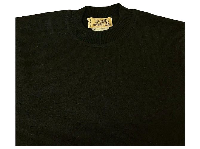 Hermès Top de punto de lana Hermes Negro - vista 2