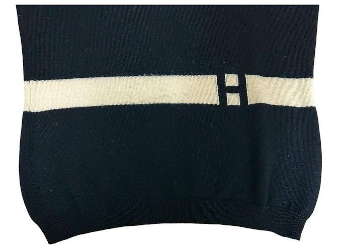 Hermès Top de punto de lana Hermes Negro - vista 4